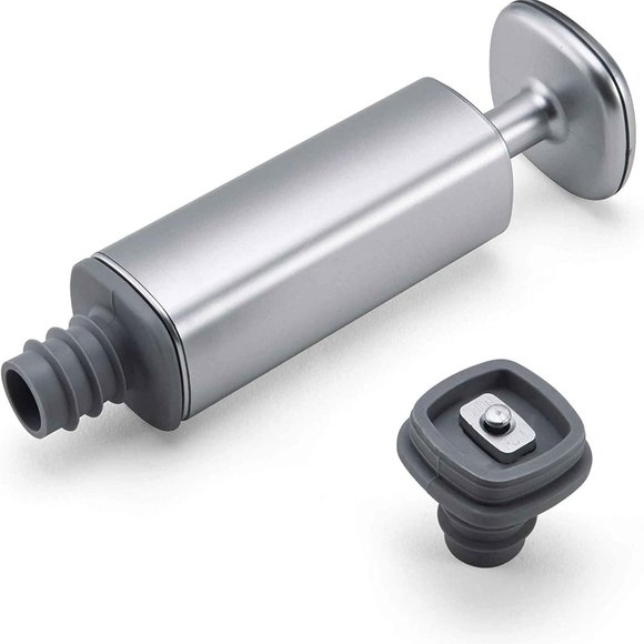 NWOT Rabbit Wine Stainless Steel Preserver with Two Vacuum Stoppers - Silver - Picture 2 of 10